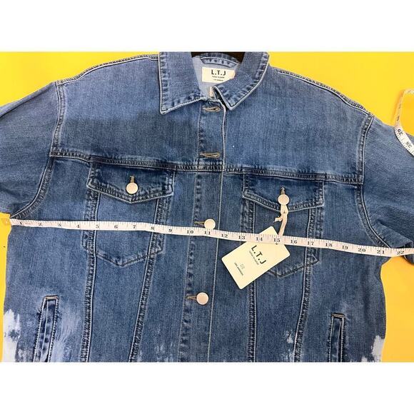 L.T.J Letter to Juliet Dip Dyed Blue Denim Jean Jacket Size Small NWT - Picture 6 of 7